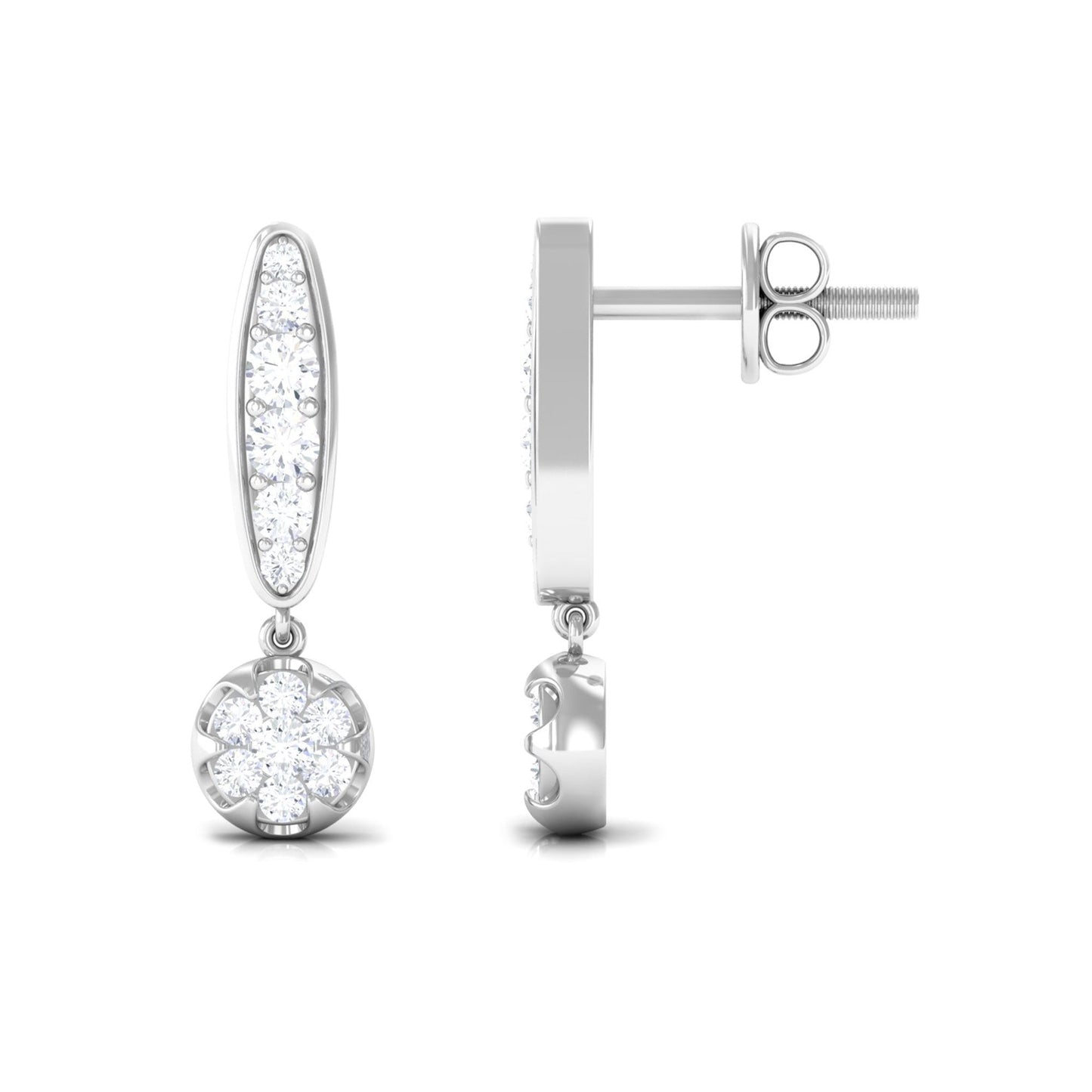 Classic Moissanite Bar Drop Earrings