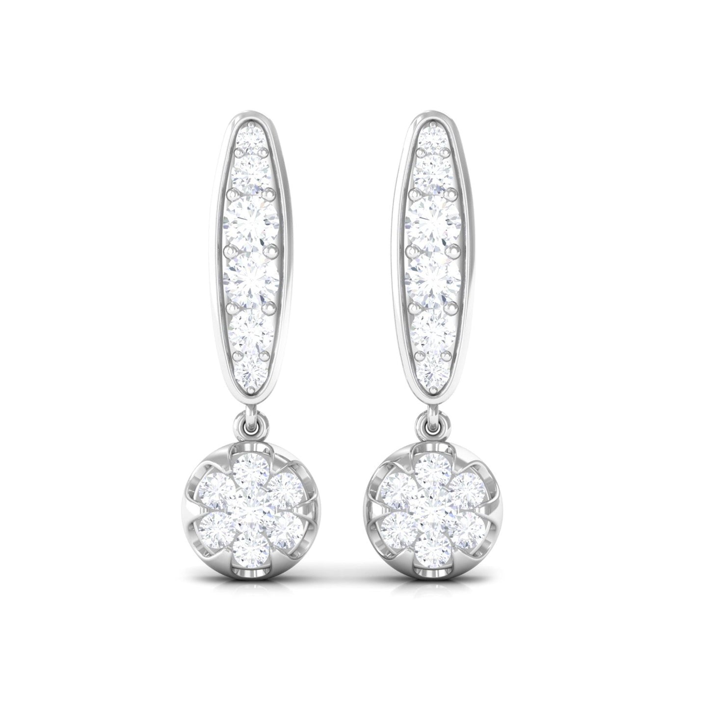 Classic Moissanite Bar Drop Earrings