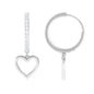 Certified Moissanite Heart Drop Hoop Earrings for Women