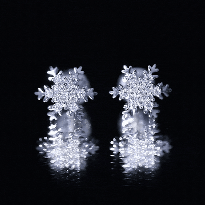 Certified Moissanite Snowflake Stud Earrings
