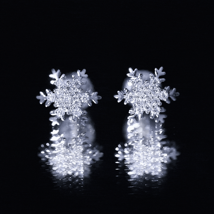 Certified Moissanite Snowflake Stud Earrings