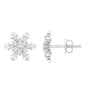Certified Moissanite Snowflake Stud Earrings