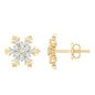 Certified Moissanite Snowflake Stud Earrings