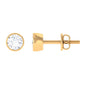 Bezel Set Round Shape Solitaire Moissanite Stud Earrings