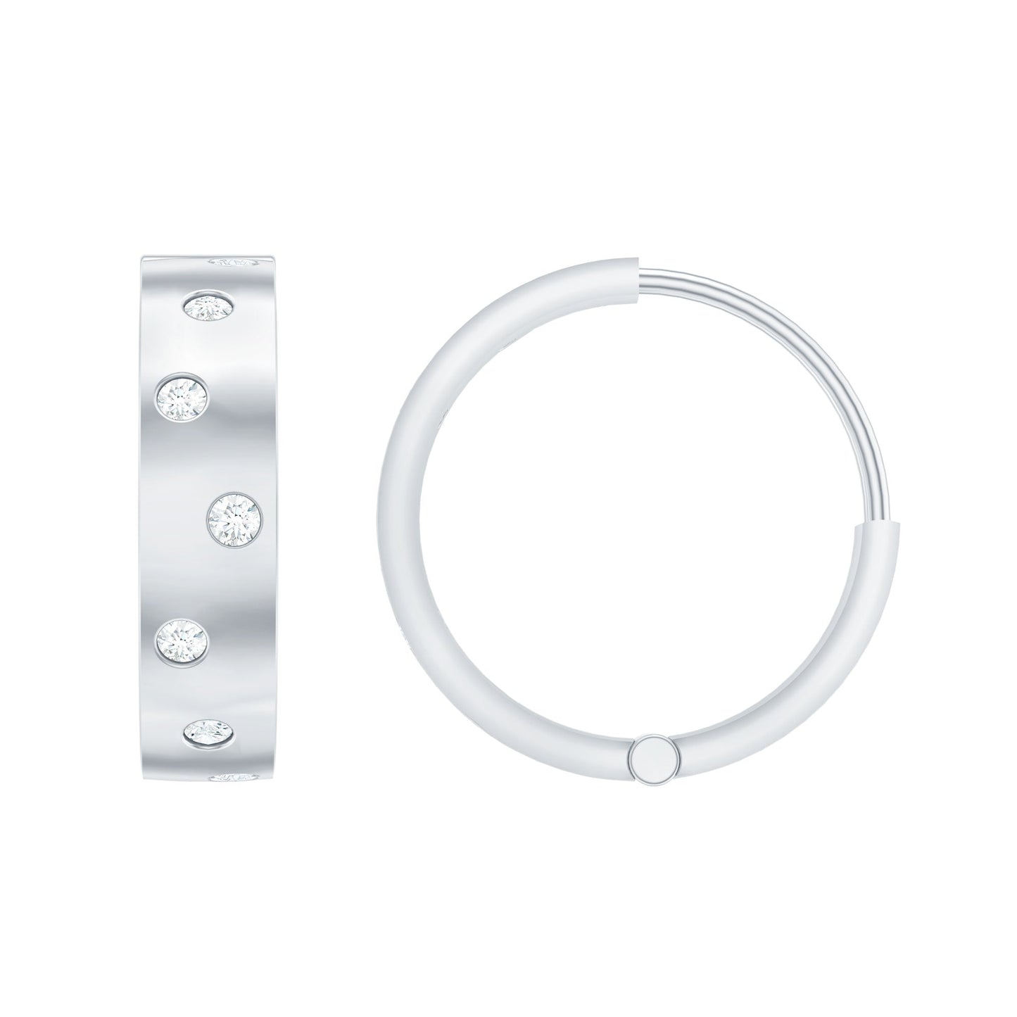 Certified Moissanite Hinged Hoop Earrings