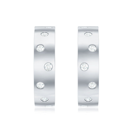 Certified Moissanite Hinged Hoop Earrings