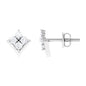Certified Moissanite Flower Stud Earrings with Screw Backs