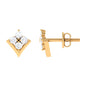 Certified Moissanite Flower Stud Earrings with Screw Backs