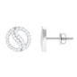 Classic Real Diamond Round Stud Earrings with Screw Back