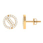 Classic Real Diamond Round Stud Earrings with Screw Back