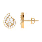 Real Diamond Designer Teardrop Stud Earrings