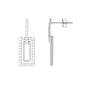 Certified Moissanite Rectangle Shape Dangle Earrings