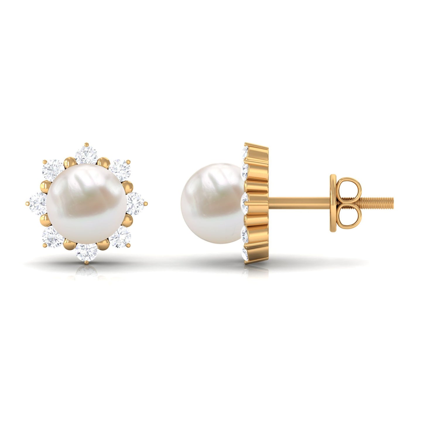 Freshwater Cultured Pearl Earrings with Diamond