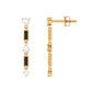 Moissanite Dangle Earrings with Black Enamel