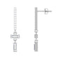 Certified Moissanite Dangle Drop Earrings with Screw Back