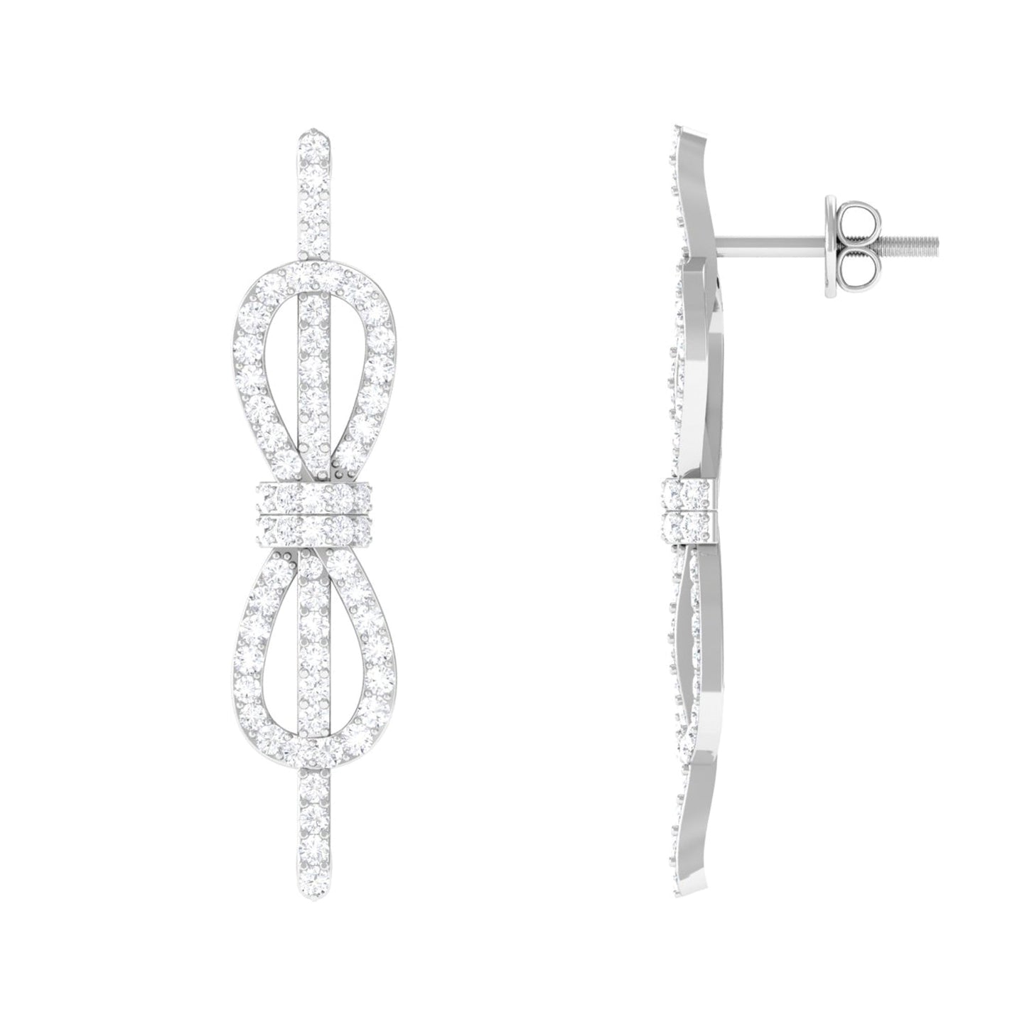 Certified Moissanite Infinity Knot Earrings for Women