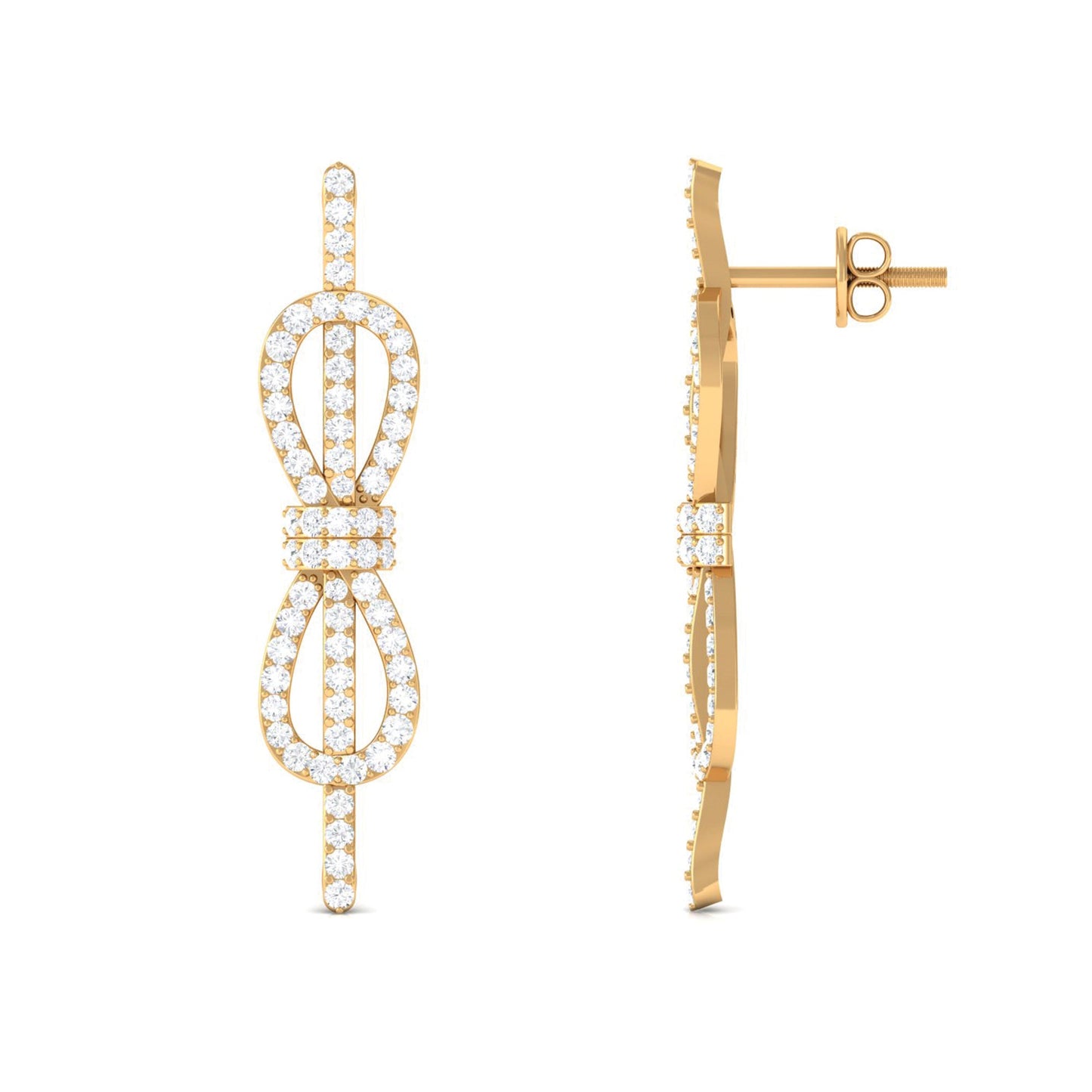 Certified Moissanite Infinity Knot Earrings for Women