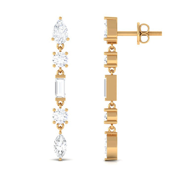 Certified Moissanite Bridal Dangle Earrings for Women