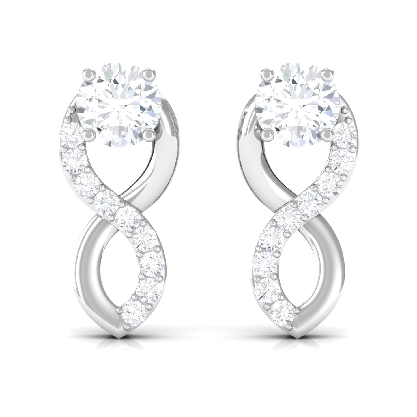 Certified Moissanite Infinity Stud Earrings for Women
