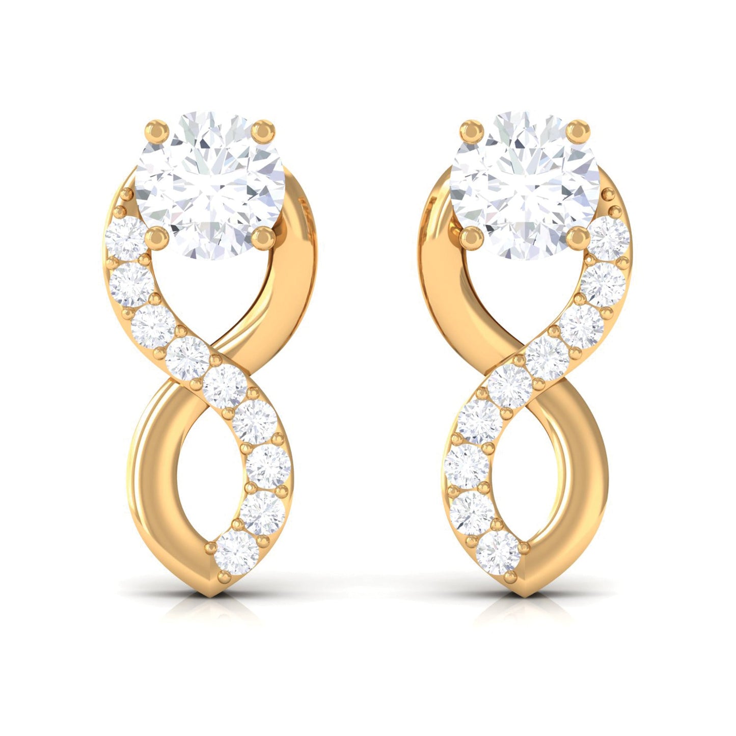 Certified Moissanite Infinity Stud Earrings for Women