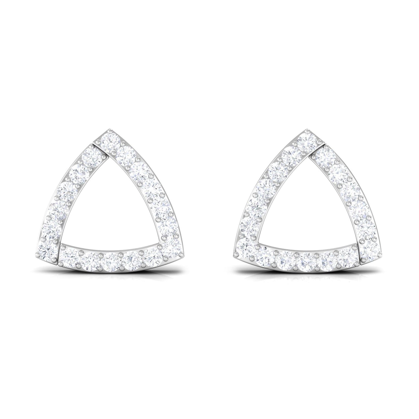 Certified Moissanite Triangle Stud Earrings for Women