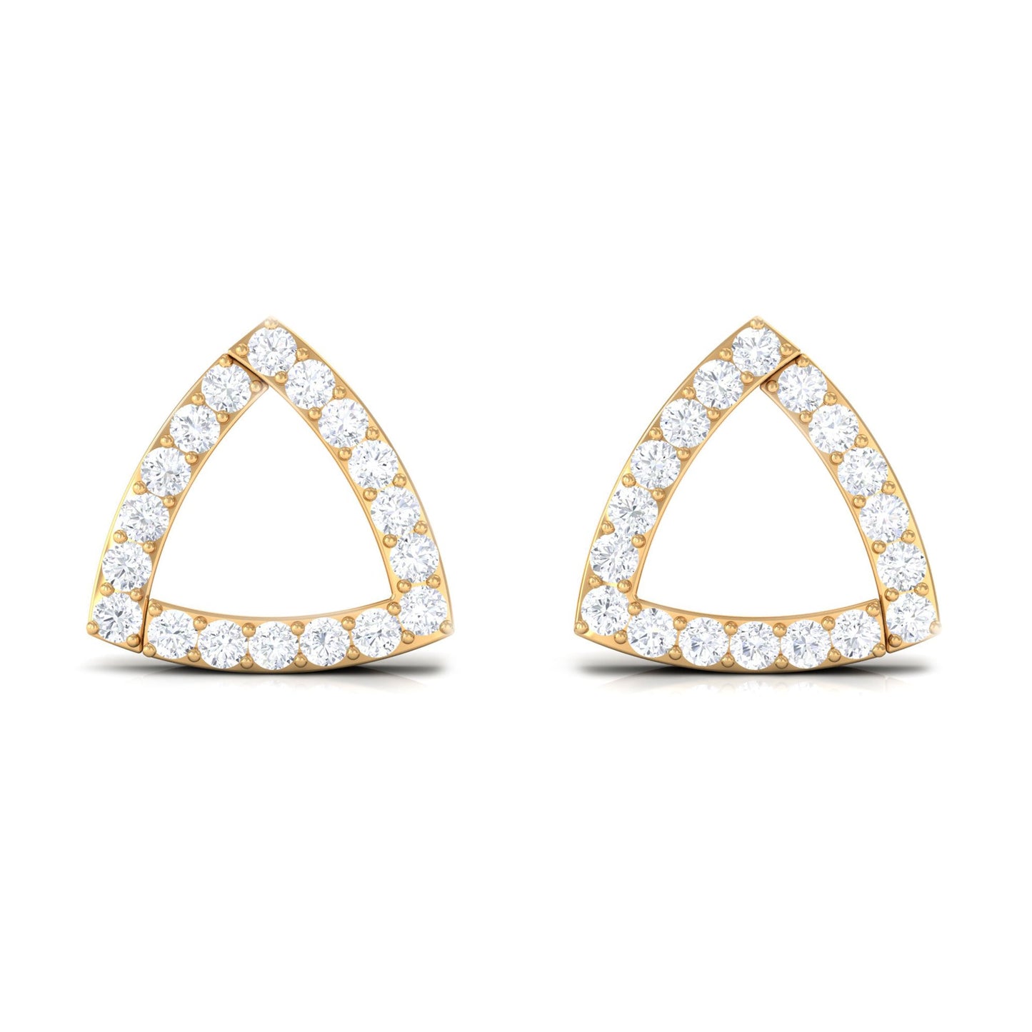 Certified Moissanite Triangle Stud Earrings for Women