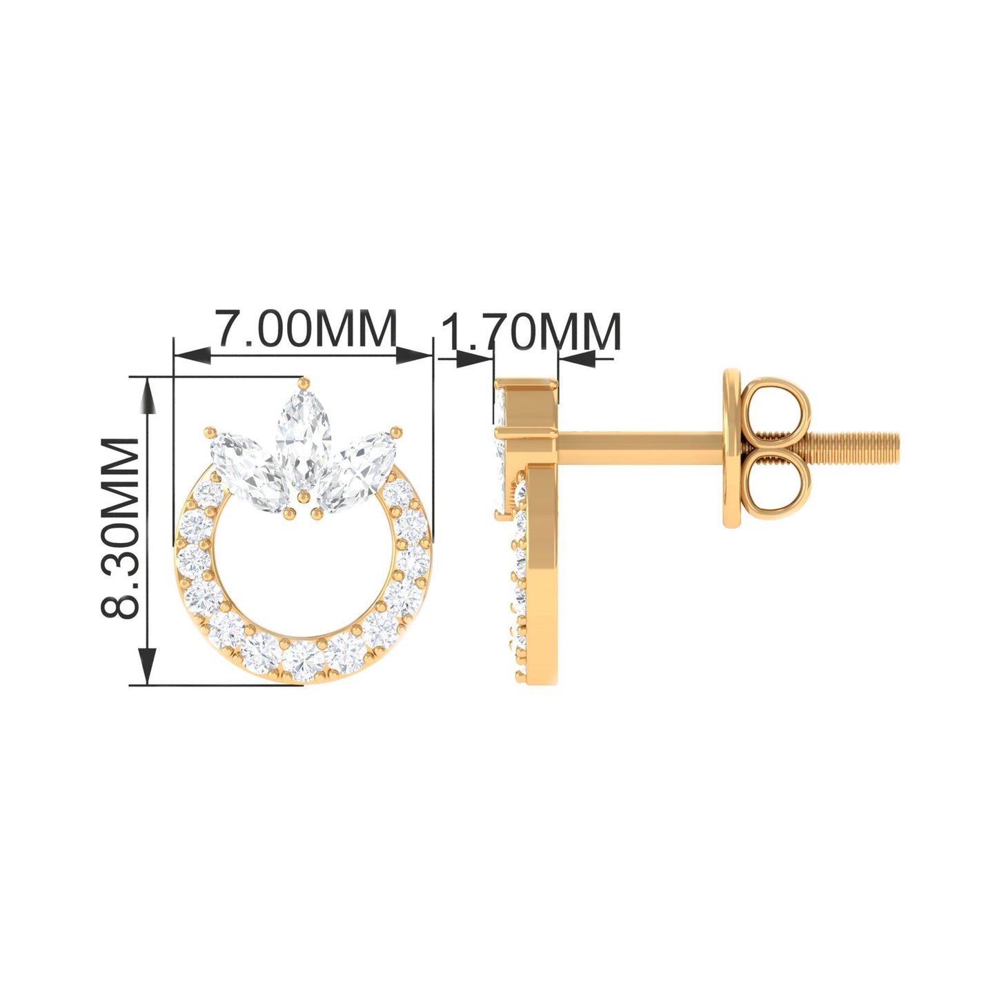 Moissanite Circle Eternity Stud Earrings