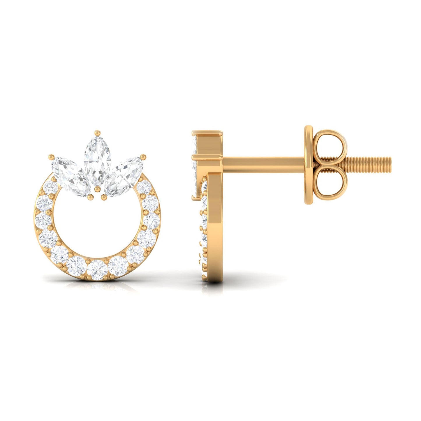 Moissanite Circle Eternity Stud Earrings