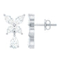 Marquise and Pear Cut Moissanite Flower Drop Earrings