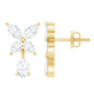Marquise and Pear Cut Moissanite Flower Drop Earrings