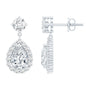 2.50 CT Moissanite Teardrop Bridal Earrings in Silver