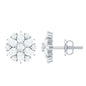 Certified Moissanite Flower Stud Earrings with Screw Back