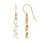Round Moissanite Three Stone Dangle Drop Earrings