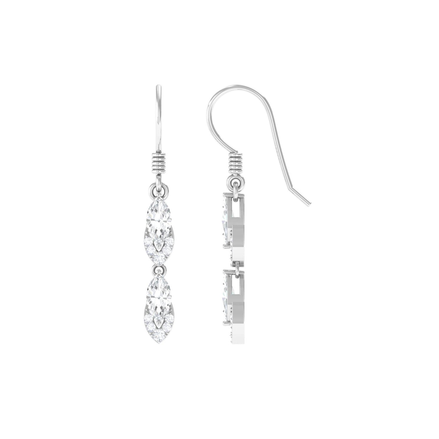 Certified Moissanite Dangle Earrings for Women