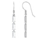Certified Baguette Moissanite 3 Stone Dangle Earrings with Fish Hook