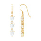 Heart and Round Shape Moissanite Dangle Earrings