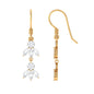 Certified Moissanite Dangling Earrings with Fish Hook