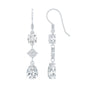 Certified Moissanite Bridal Dangle Earrings with Fish Hook