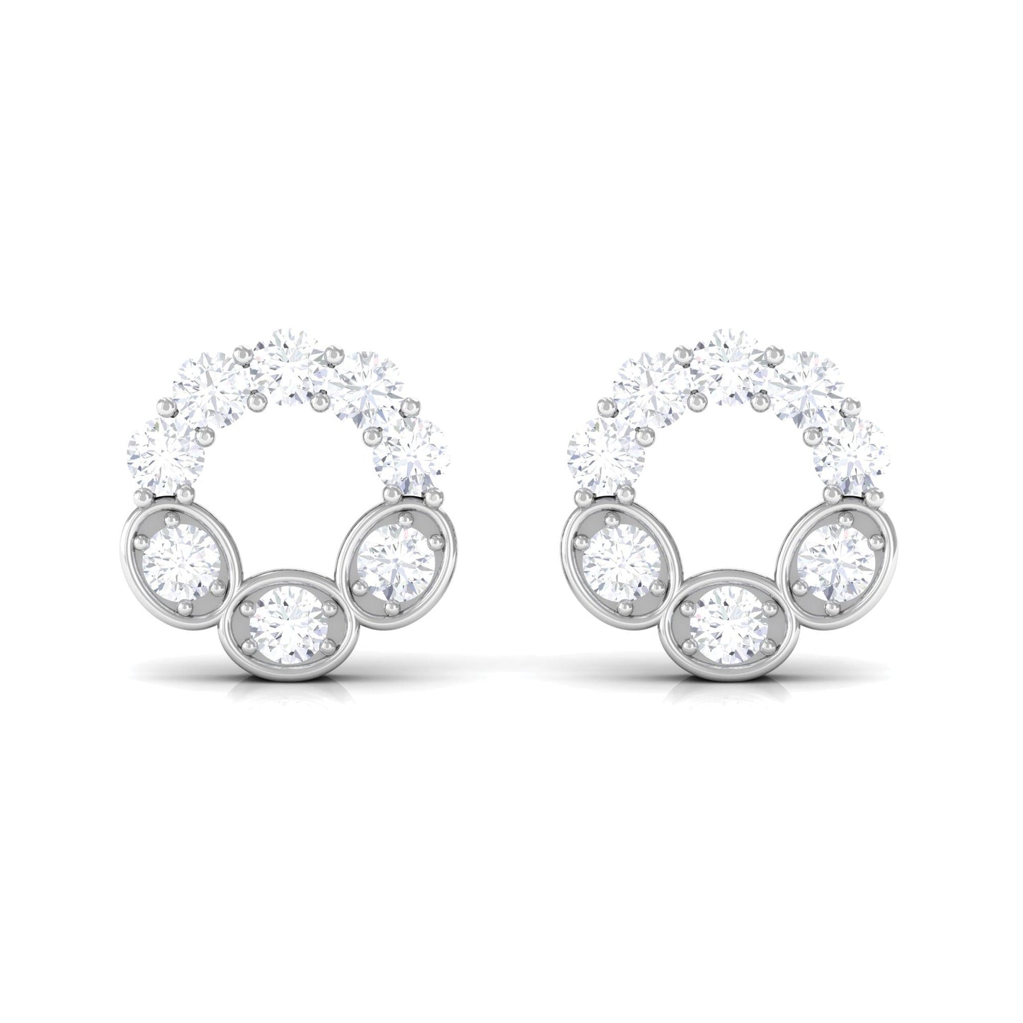 Certified Moissanite Designer Eternity Stud Earrings