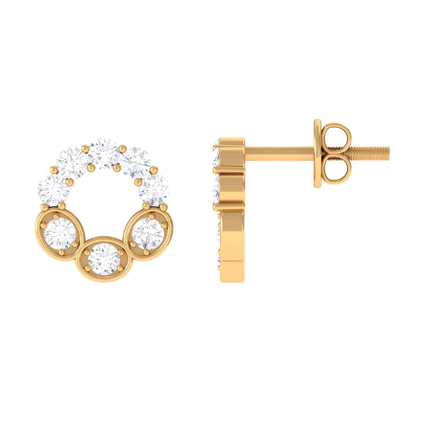 Certified Moissanite Designer Eternity Stud Earrings