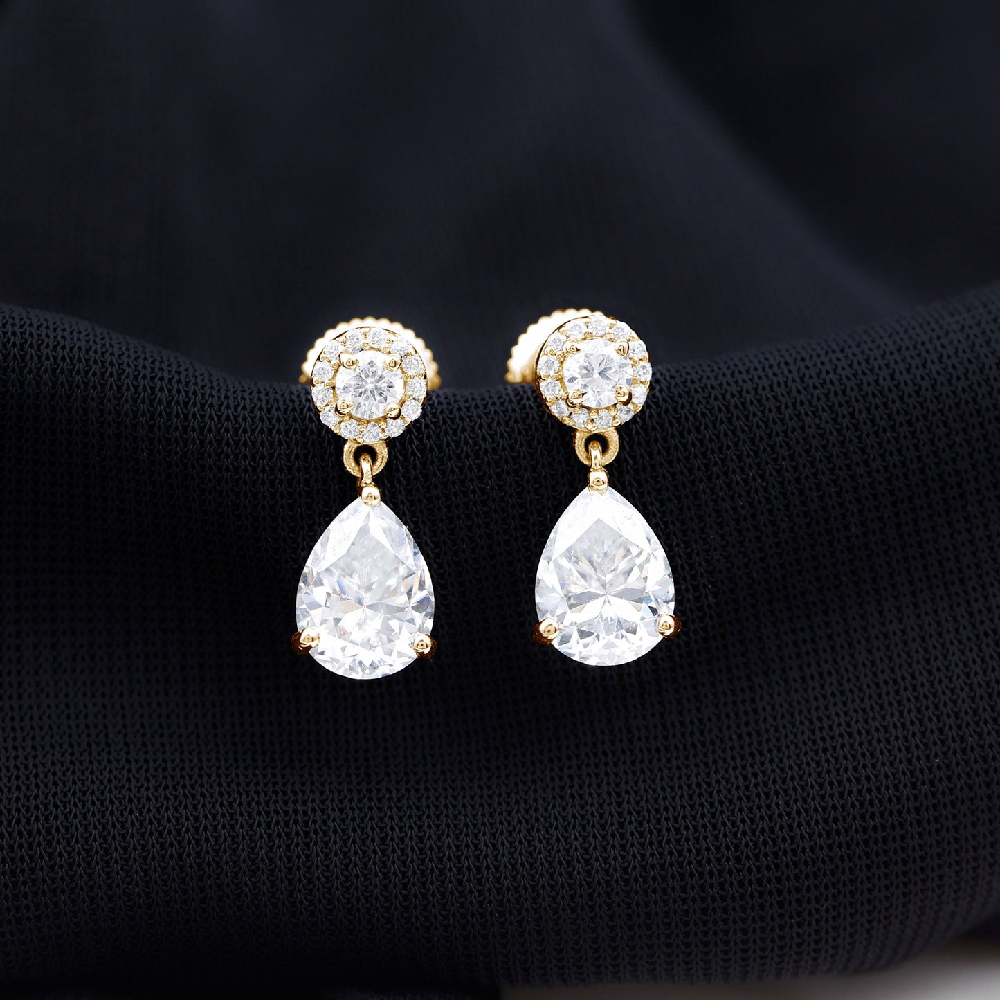 Classic Moissanite Bridal Drop Earrings