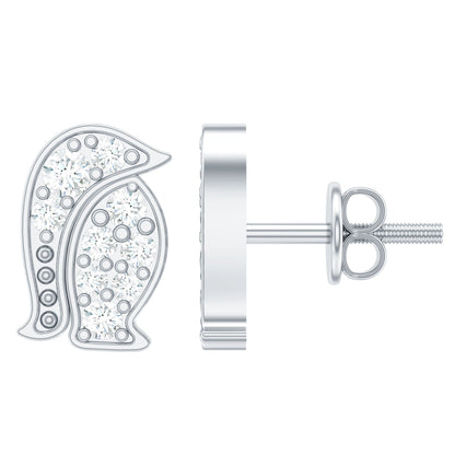 Natural Diamond Christmas Penguin Earrings With Certificate