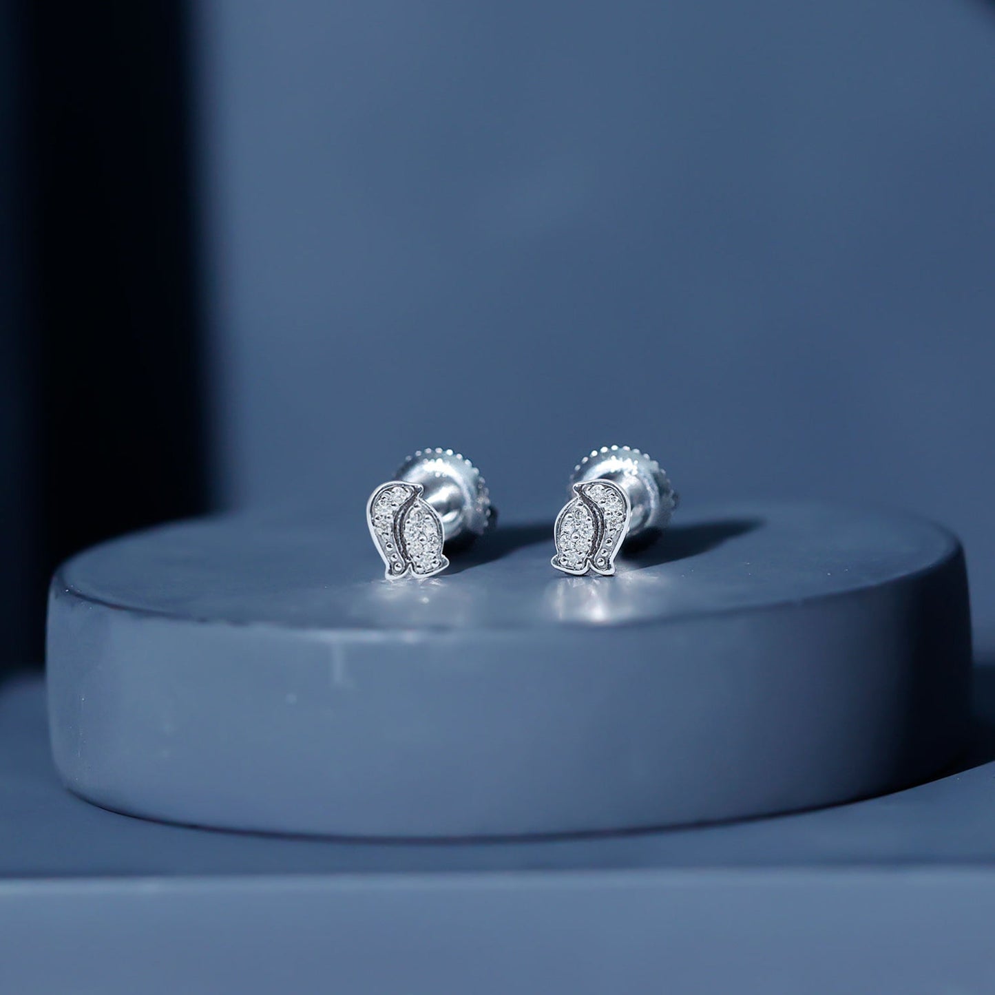 Natural Diamond Christmas Penguin Earrings With Certificate