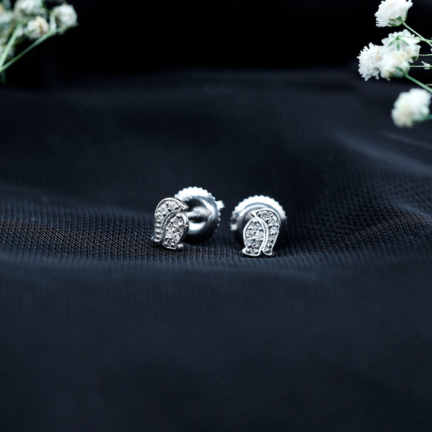 Natural Diamond Christmas Penguin Earrings With Certificate