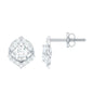Nature Inspired Diamond Leaf Earrings with Screw Back