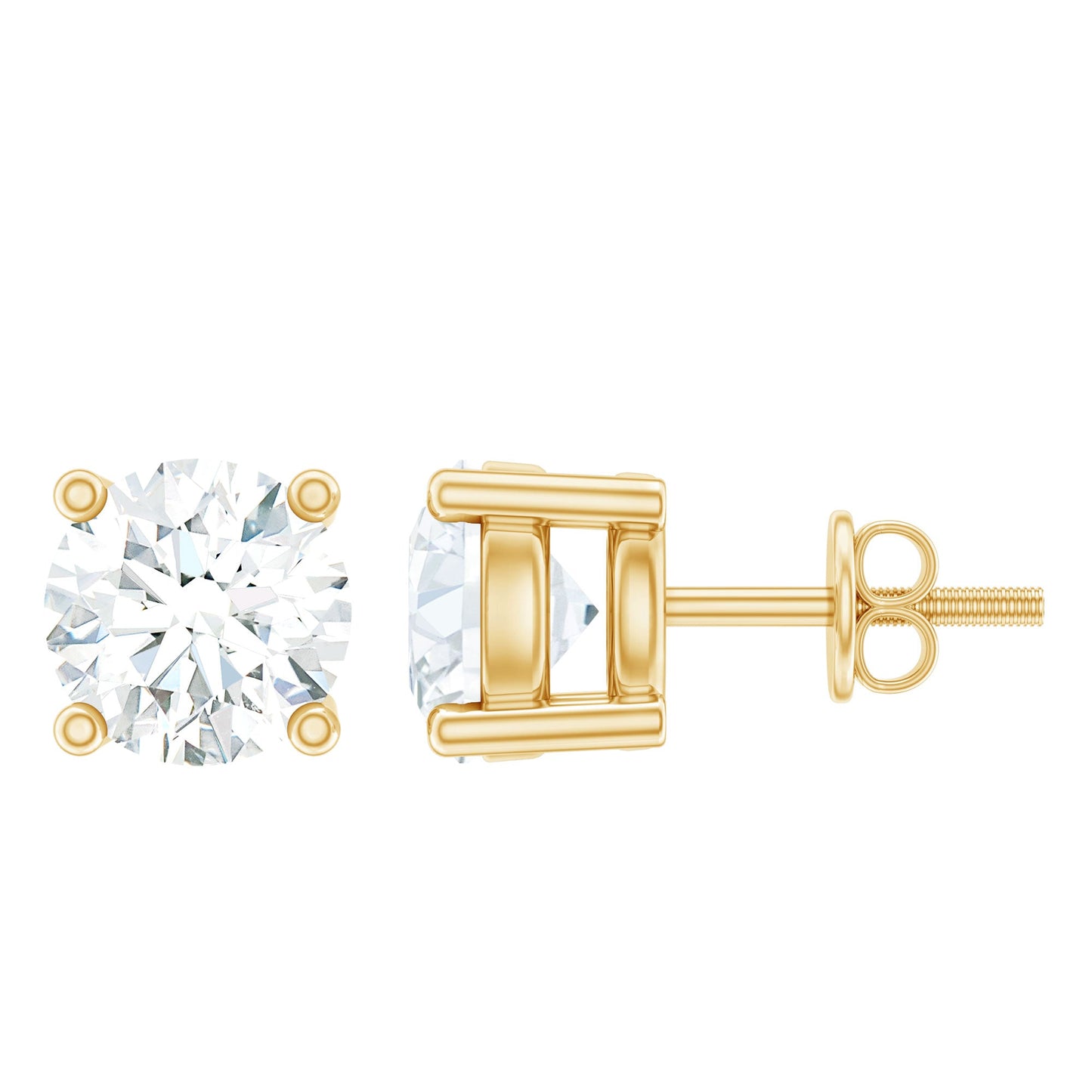 0.5 Carat Certified Lab Grown Diamond 4 Prong Stud Earrings