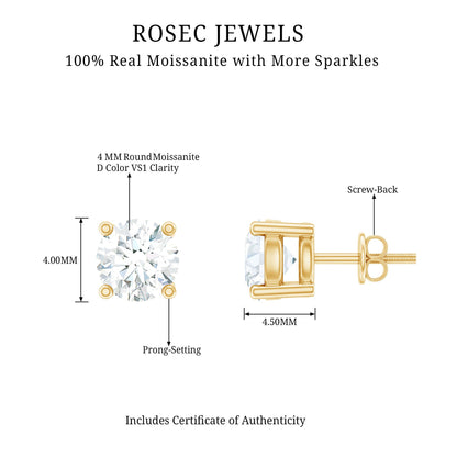0.5 Carat Certified Lab Grown Diamond 4 Prong Stud Earrings