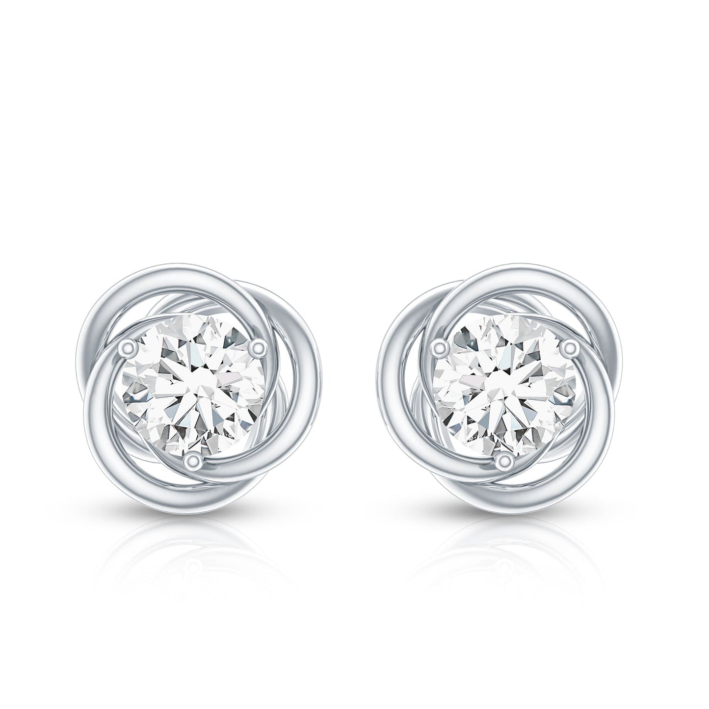 Certified Lab Grown Diamond Swirl Earrings With Screw Back