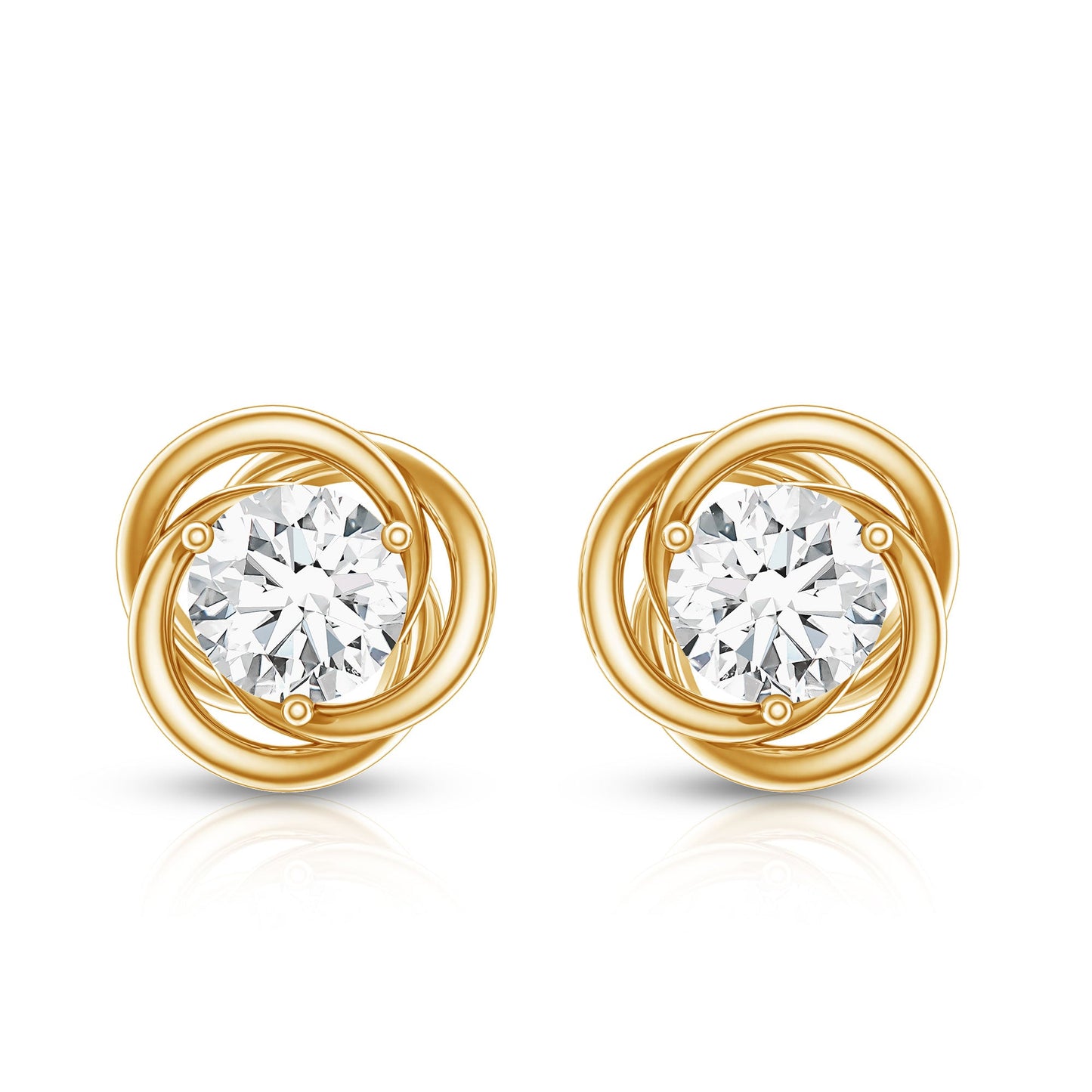 Certified Lab Grown Diamond Swirl Earrings With Screw Back