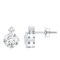Lab 1.9 Carat Round Diamond Solitaire Stud Earrings